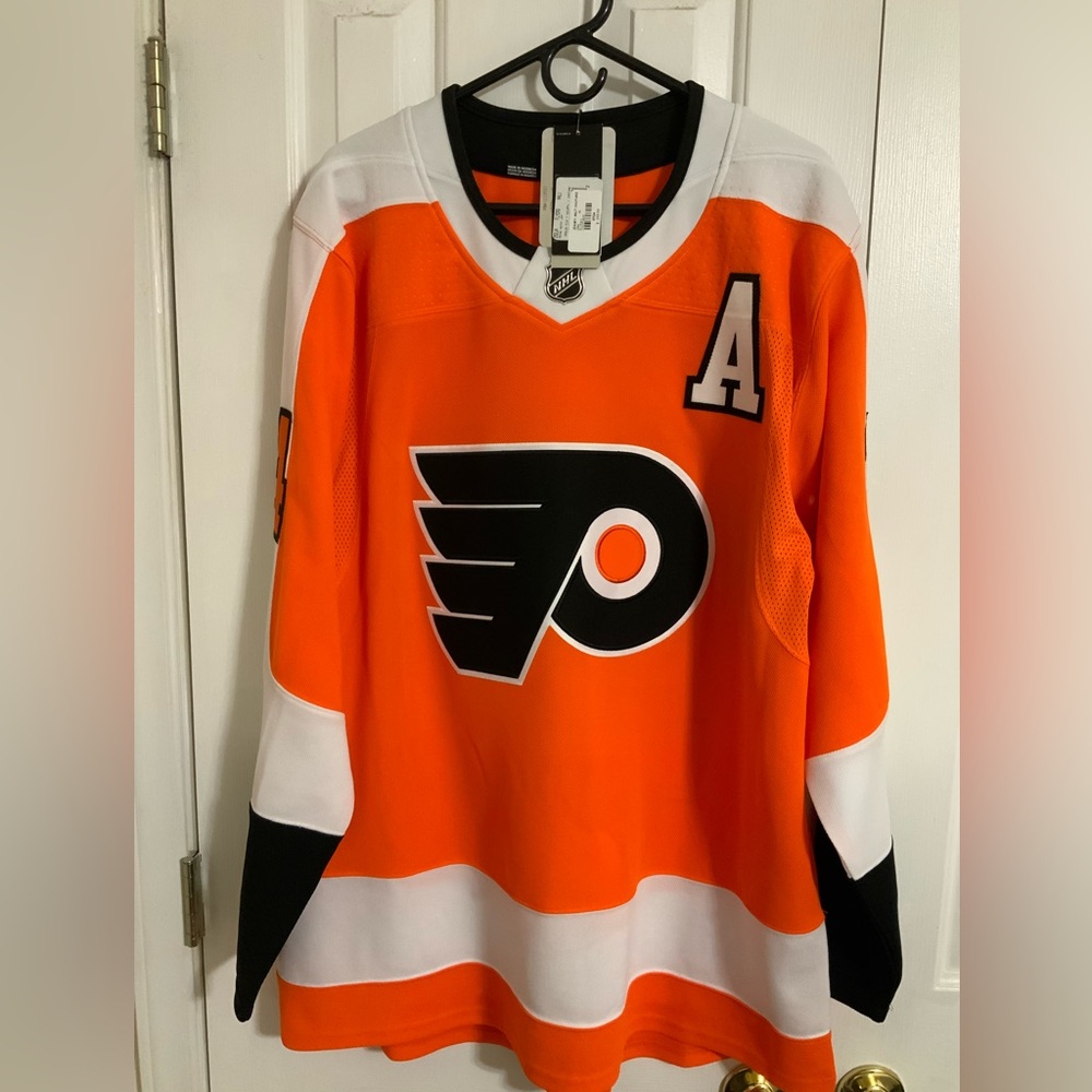 Adidas Authentic Philadelphia Flyers Home Jersey, size 54 (XL), Sean Couturier.